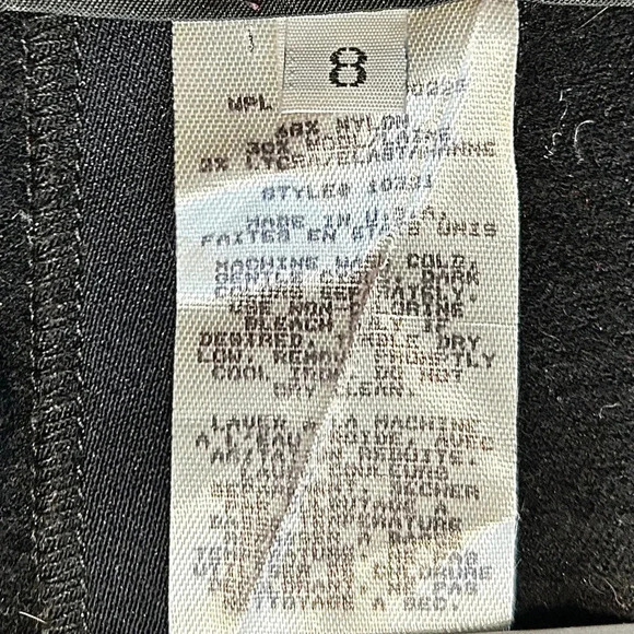 Vtg EDELWEISS Skiwear Black Stirrup Pants Wool Blend Snow Winter Ski Warm sz 8 - Picture 7 of 7